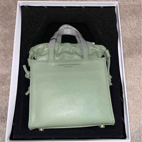 Brandon Blackwood Handbags - Brandon Blackwood Matcha Green Laura Mini Tote Crossbody